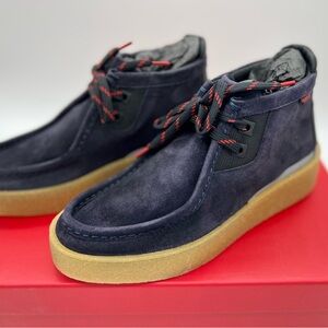 HUGO Men's Evan Suede Modern Derby Shoe in Dark Blue - Size 7